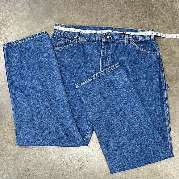 Dickies Carpenter Jeans Men’s 38x32 Blue Denim Workwear Y2K Relaxed Fit Utility - Picture 5 of 8